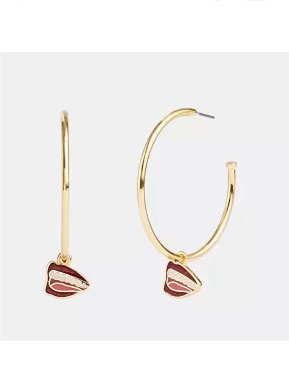 NEW! COACH x TOM WESSELMAN Lips Hoop Earrings NWT GORGEOUS!
